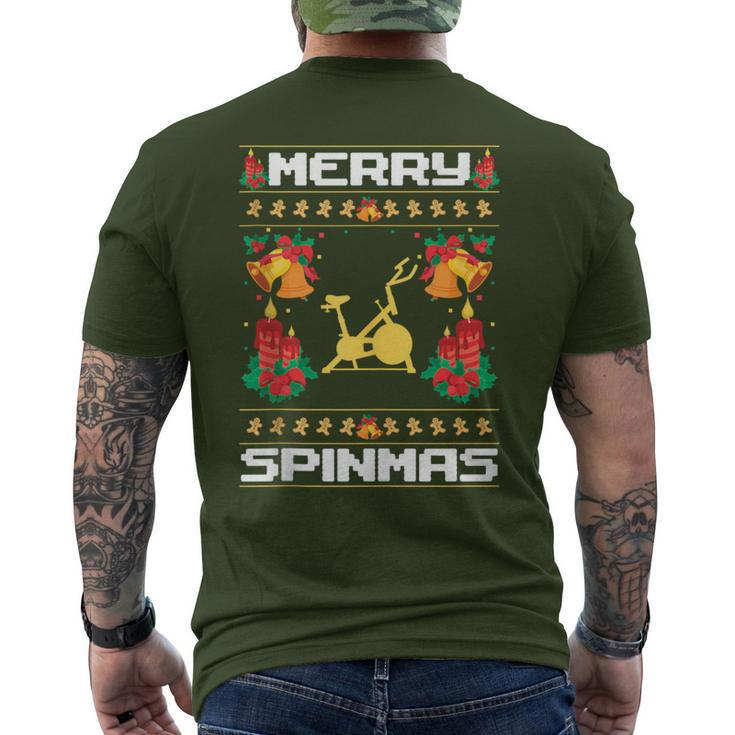 Merry Spinmas Spin-Bike Ugly Christmas Xmas Party Men's T-shirt Back Print