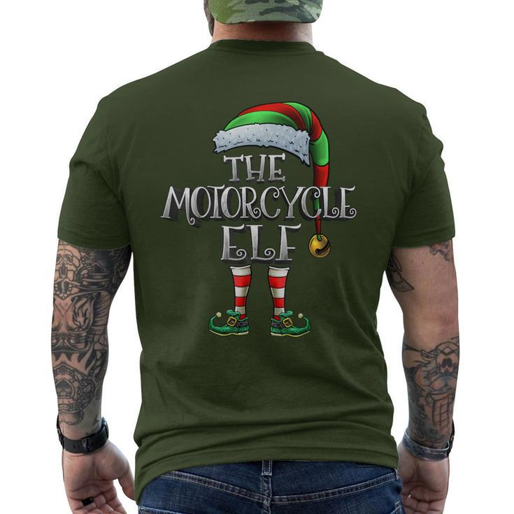 Motorcycle Elf Matching Family Motorcycle Christmas Men's T-shirt Back Print