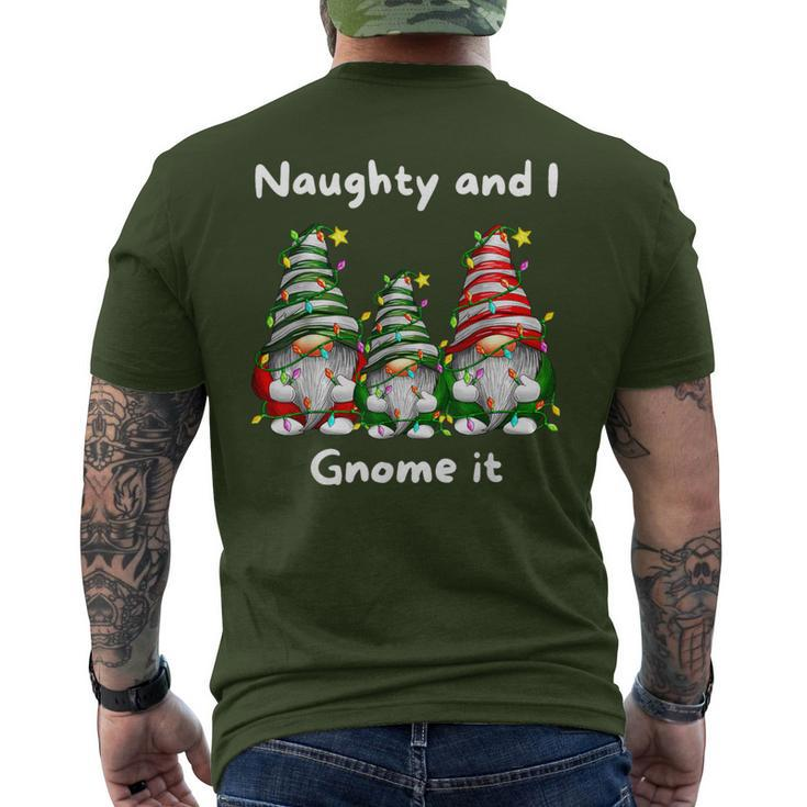 Naughty And I Gnome It Christmas Family Matching Pjs Gnome Men's T-shirt Back Print