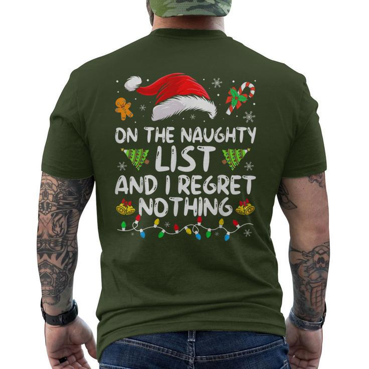 On The Naughty List And I Regret Nothing Xmas Men's T-shirt Back Print