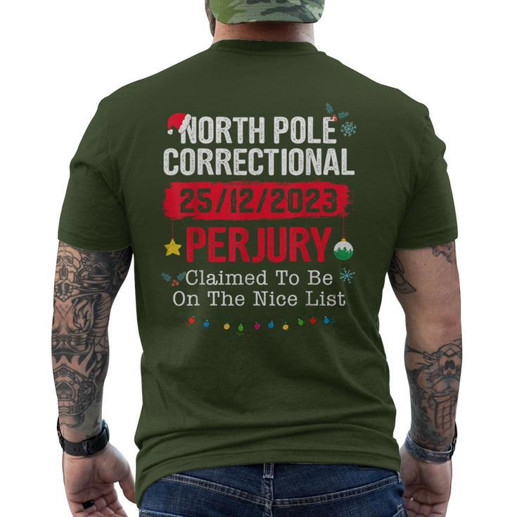 North Pole Correctional Perjury Family Christmas Clothing Men's T-shirt Back Print