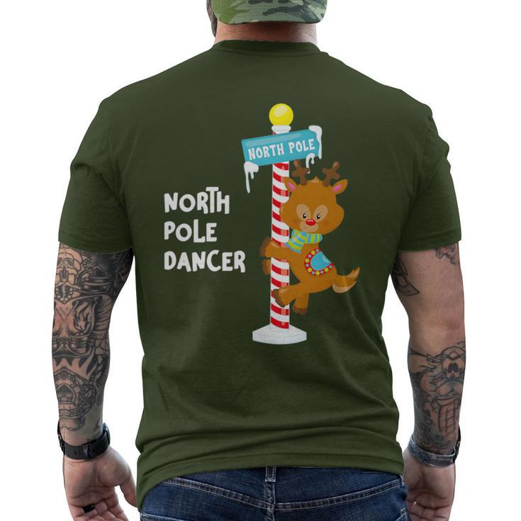 North Pole Dancer Rudolph The Reindeer Christmas Fun Men's T-shirt Back Print