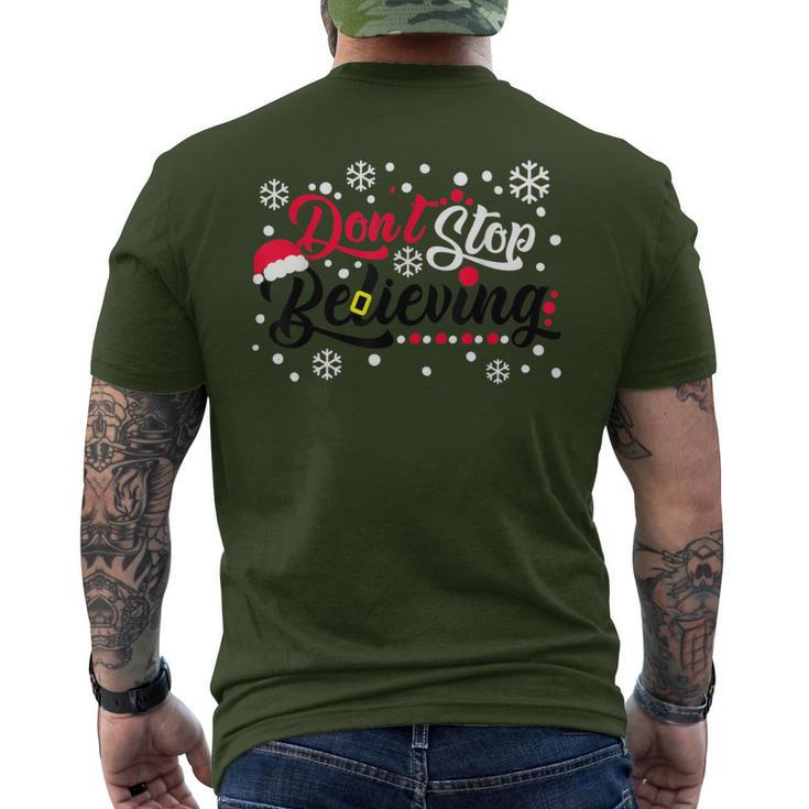 Do Not Stop Christmas Believing Santa Hat Reindeer Winter Men's T-shirt Back Print