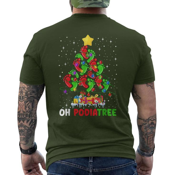 Oh Podiatree Foot Christmas Tree Xmas Lights Podiatry Men's T-shirt Back Print