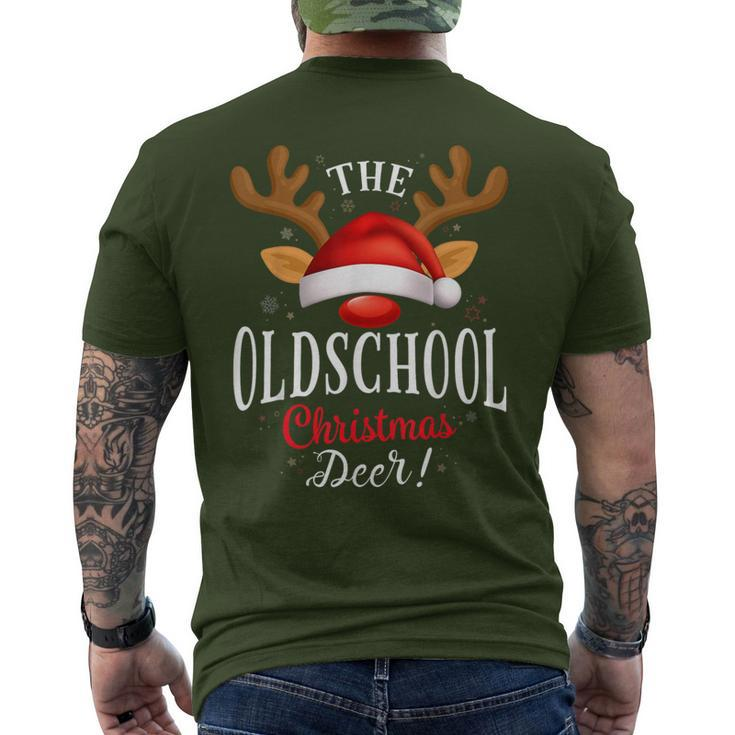 Oldschool Christmas Deer Pjs Xmas Family Matching Men's T-shirt Back Print