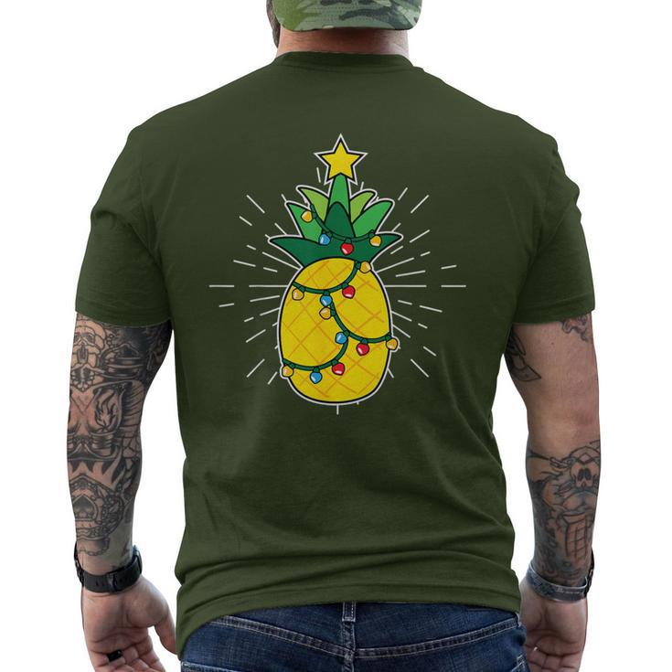 Pineapple X-Mas Tree Light Up Star Cute Christmas Men's T-shirt Back Print