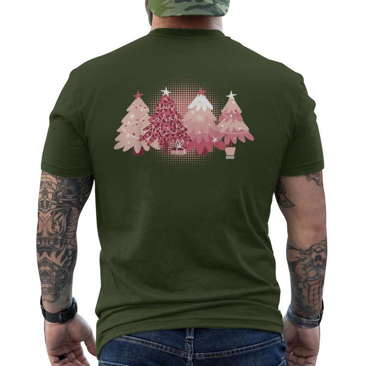 Pink Christmas Trees Oh Beautiful Christmas Tree Men's T-shirt Back Print