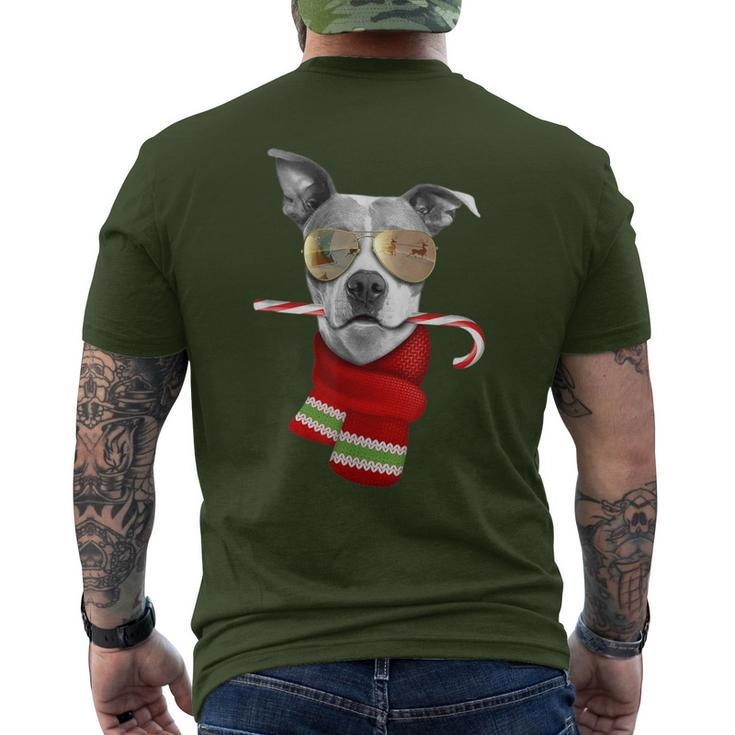 Pitt Bull Cute Christmas Dog Lovers Sunglasses Men's T-shirt Back Print