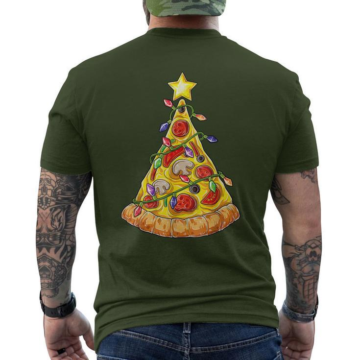 Pizza Christmas Tree Lights Xmas Boys Crustmas Pepperoni Men's T-shirt Back Print