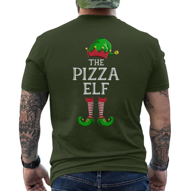 Pizza Elf Matching Family Group Christmas Party Pajama Men's T-shirt Back Print