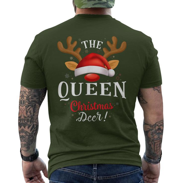 Queen Christmas Deer Pjs Xmas Family Matching Men's T-shirt Back Print