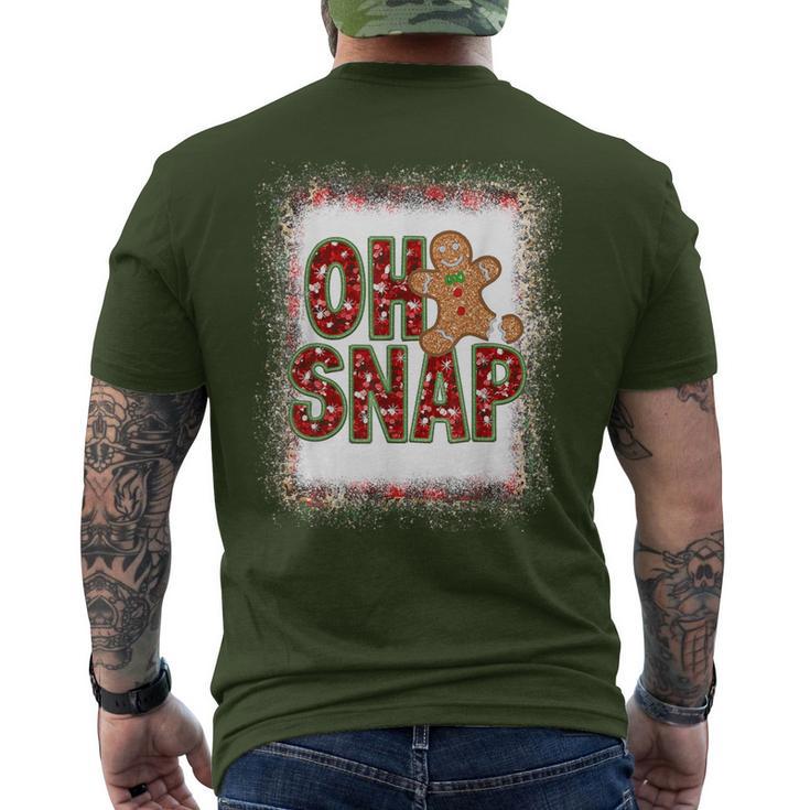 Red Cheerful Sparkly Oh Snap Gingerbread Christmas Cute Xmas Men's T-shirt Back Print