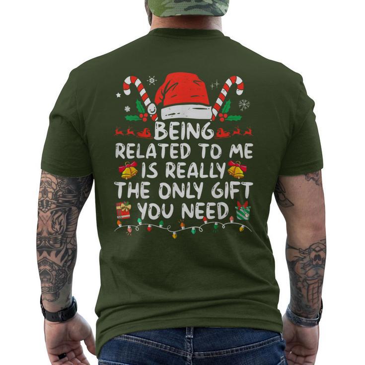 Being Related To Me Christmas Family Xmas Pajamas Men's T-shirt Back Print