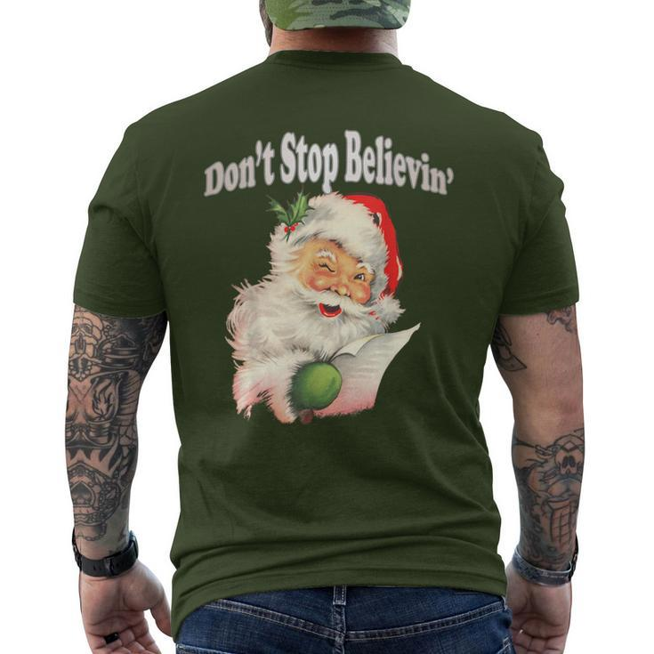 Retro Santa Claus Dont Stop Believing In Santa T Men's T-shirt Back Print
