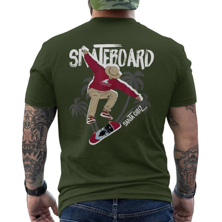 Retro Vintage Santa Cruz Boy Skateboarding Streetwear Men's T-shirt Back Print