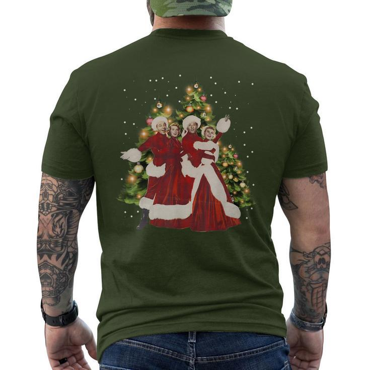 Retro White Christmas Movie 1954 Xmas Song Holiday Pajamas Men's T-shirt Back Print