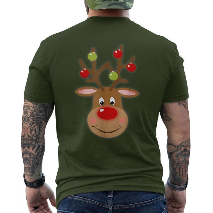 Rudolph Red Nose Reindeer Santa Christmas Men's T-shirt Back Print