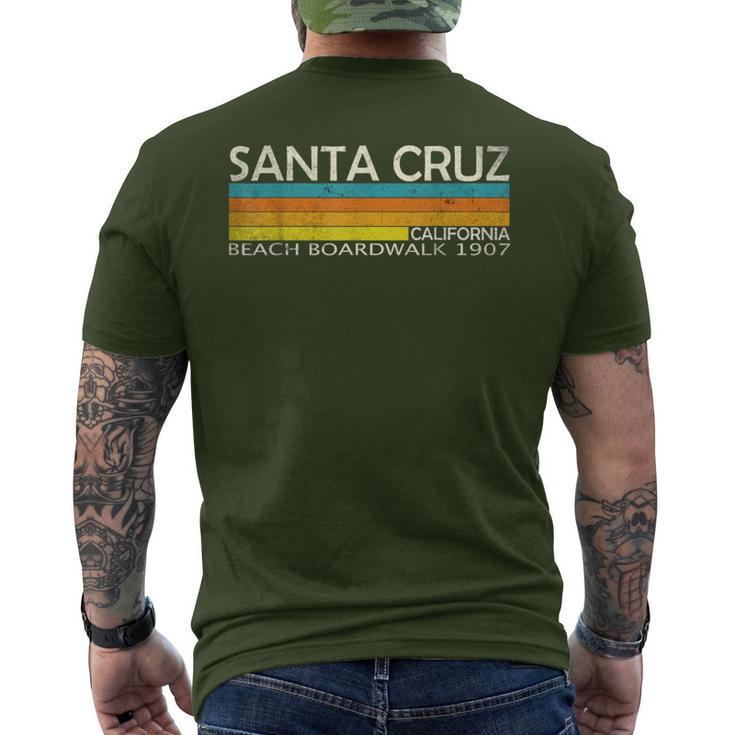 Santa Cruz California Beach Boardwalk Retro Vintage Men's T-shirt Back Print