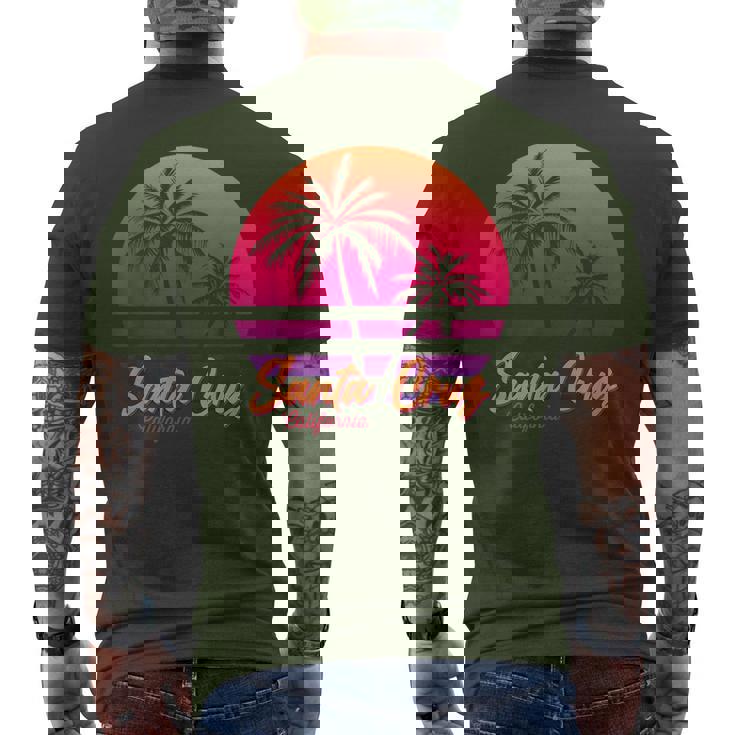 Santa Cruz California Retrointage Sunset Palmeras Años 70 Camiseta Hombre Estampado Espalda