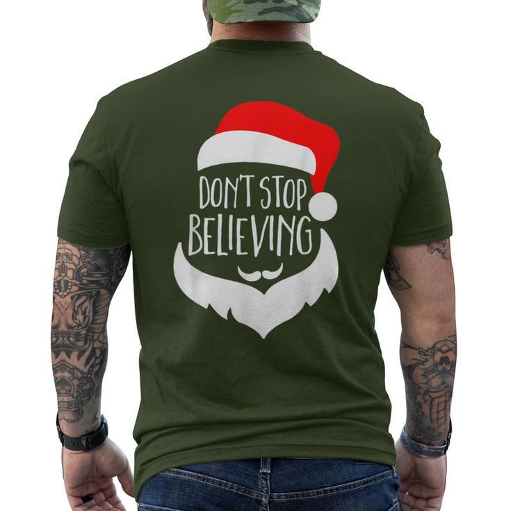Santa Don't Stop Believing For Christmas Men's T-shirt Back Print