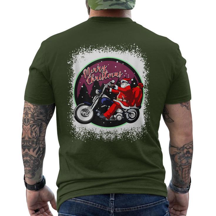 Santa On Motorcycle Christmas Rider Xmas Men's T-shirt Back Print