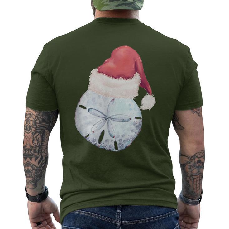 Santa Sand Dollar Clause Coastal Beach Christmas July Men's T-shirt Back Print