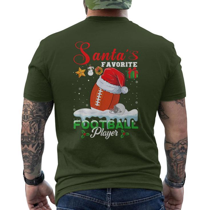 Santa's Favorite Football Player Christmas For Men Men's T-shirt Back Print