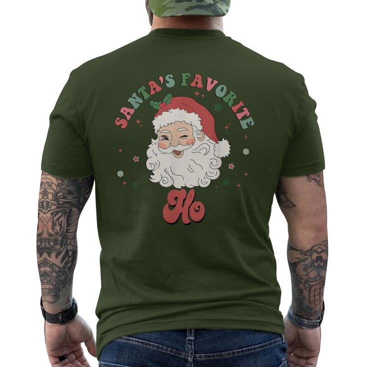 Santa's Favorite Ho Christmas Santa Face Old Xmas Men's T-shirt Back Print