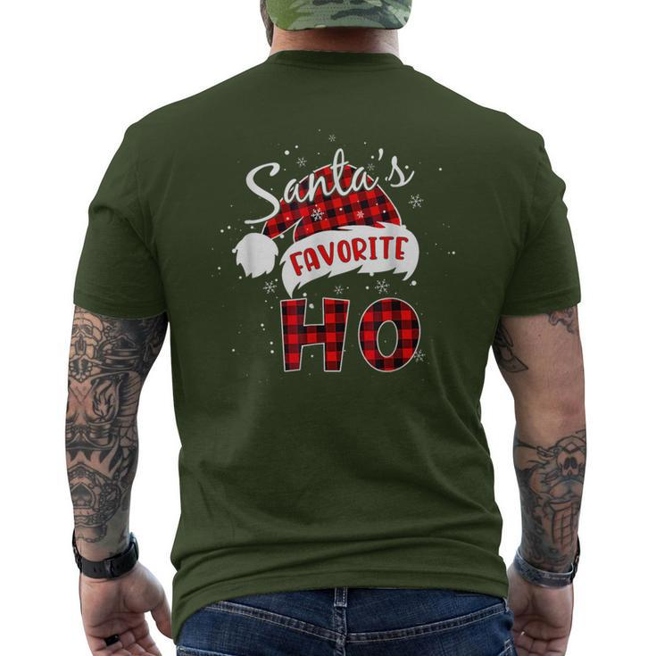 Santas Favorite Ho Christmas Santa Hat Xmas Pajamas Men's T-shirt Back Print