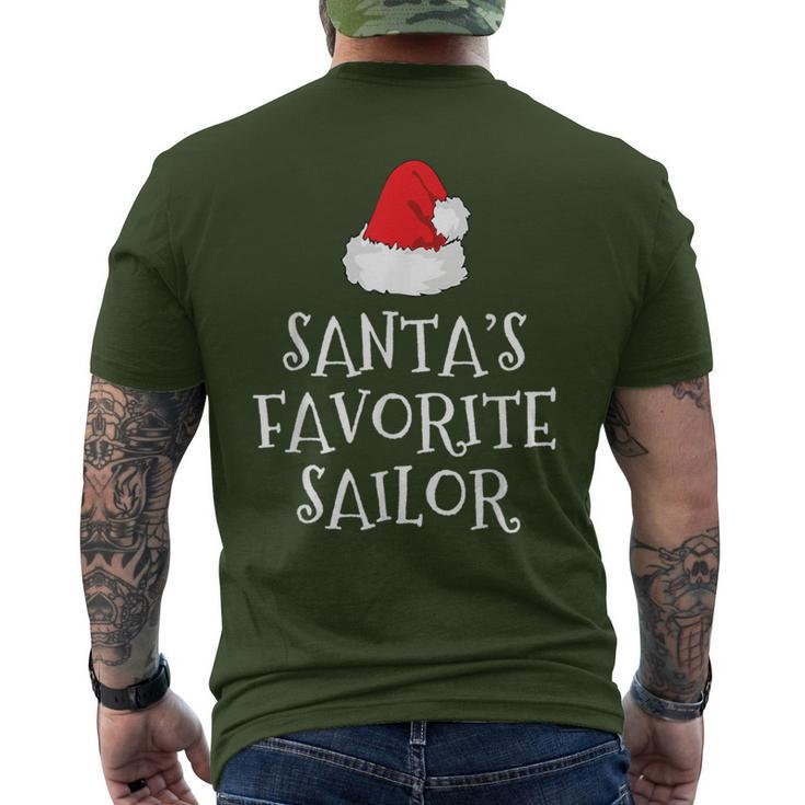 Santa's Favorite Sailor Christmas Hat Sailing Men's T-shirt Back Print