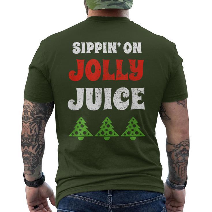 Sippin' On Jolly Juice Christmas Tree Men's T-shirt Back Print