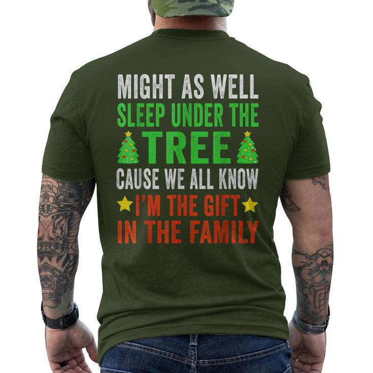 Might As Well Sleep Under The Tree Christmas Family Men's T-shirt Back Print