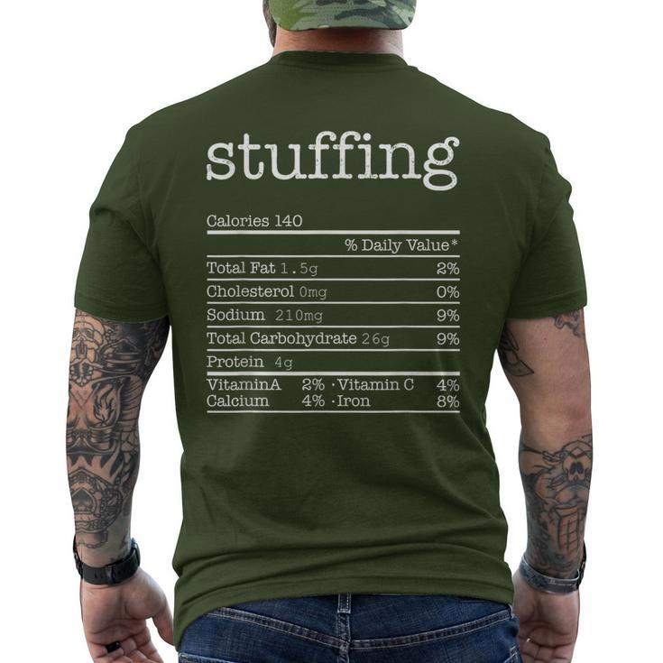 Stuffing Nutrition Facts Thanksgiving Christmas Food Men's T-shirt Back Print