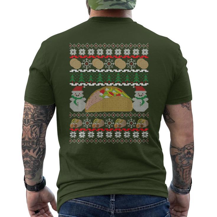 Taco Ugly Christmas Taco Lover Men's T-shirt Back Print