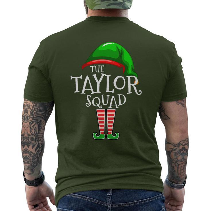 Taylor- Family Name Squad Matching Group Elf Christmas Men's T-shirt Back Print
