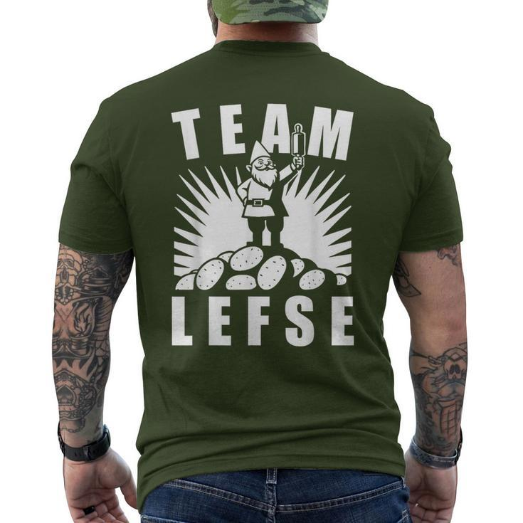 Team Lefse Scandinavian Gnome Christmas Lefse Making Men's T-shirt Back Print