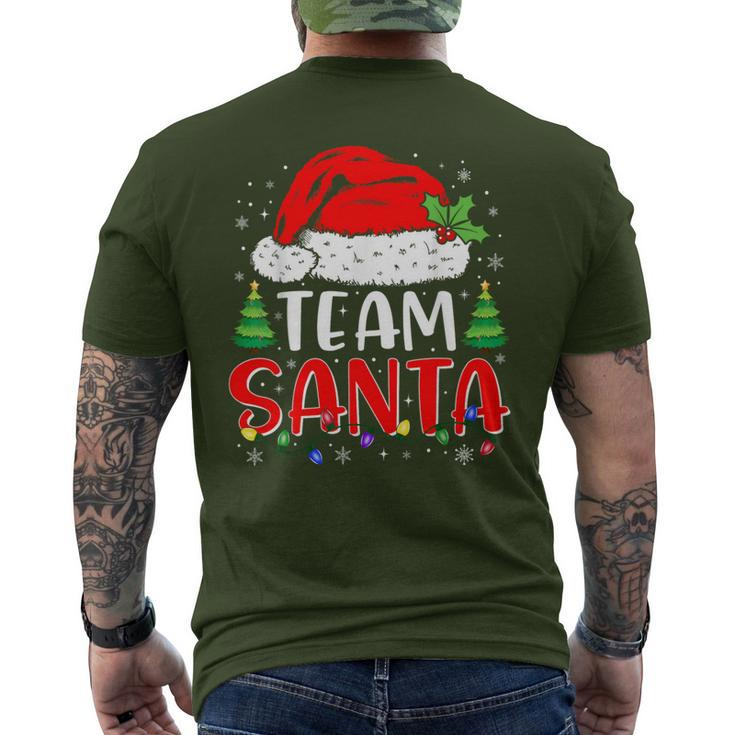 Team Santa Christmas Lights Family Pajamas Matching Men's T-shirt Back Print