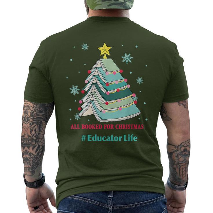 Tree All Booked For Christmas Educator Life Men's T-shirt Back Print