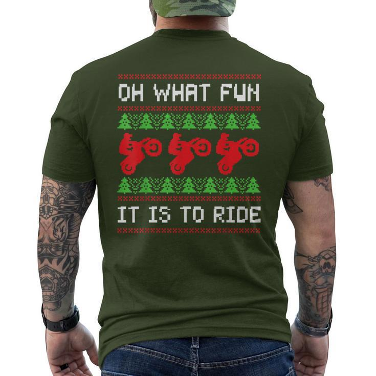 Ugly Christmas Motocross Dirt Motorcycle Bike Motorbike Men's T-shirt Back Print