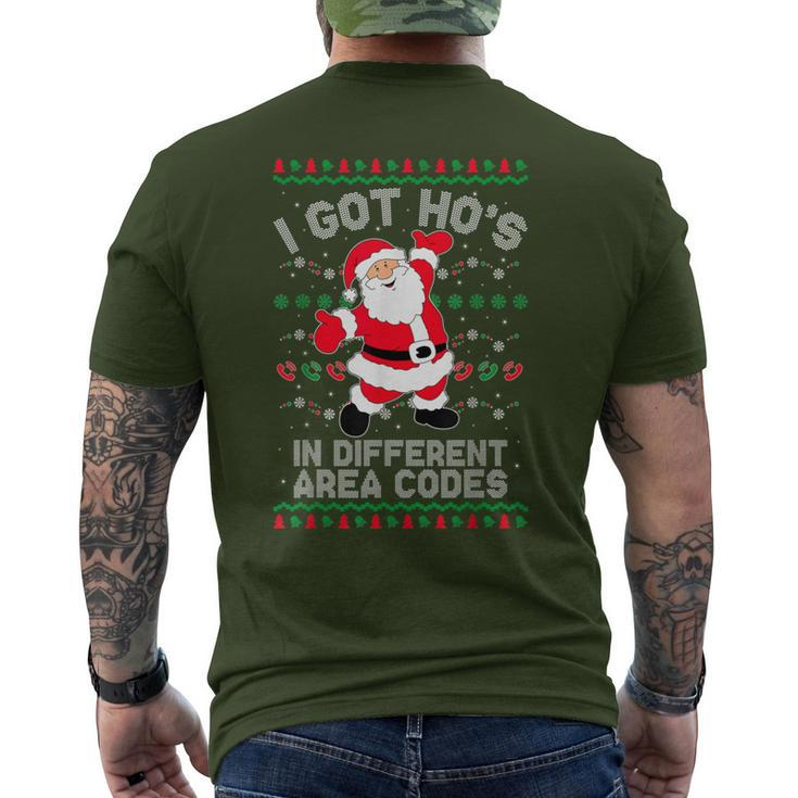 Ugly Christmas Sweater I Got Ho's In Different Area Codes Men's T-shirt Back Print