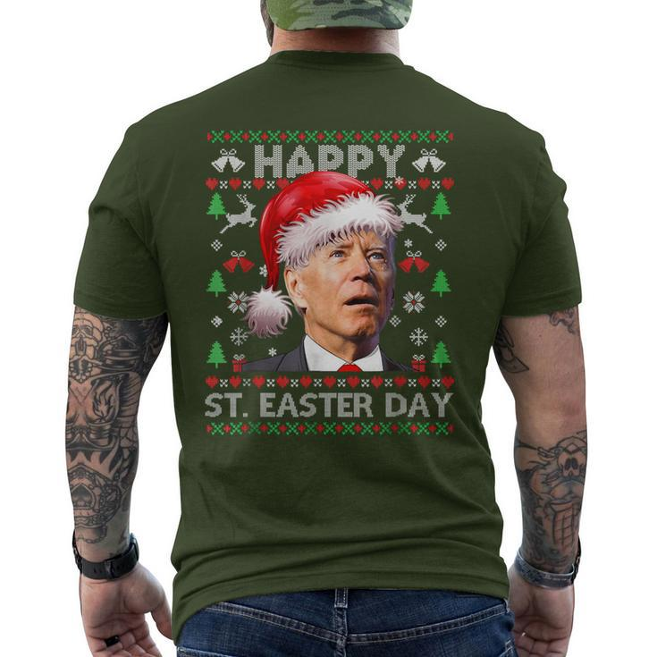 Ugly Christmas Sweater Joe Biden Happy Easter Day Xmas Men's T-shirt Back Print