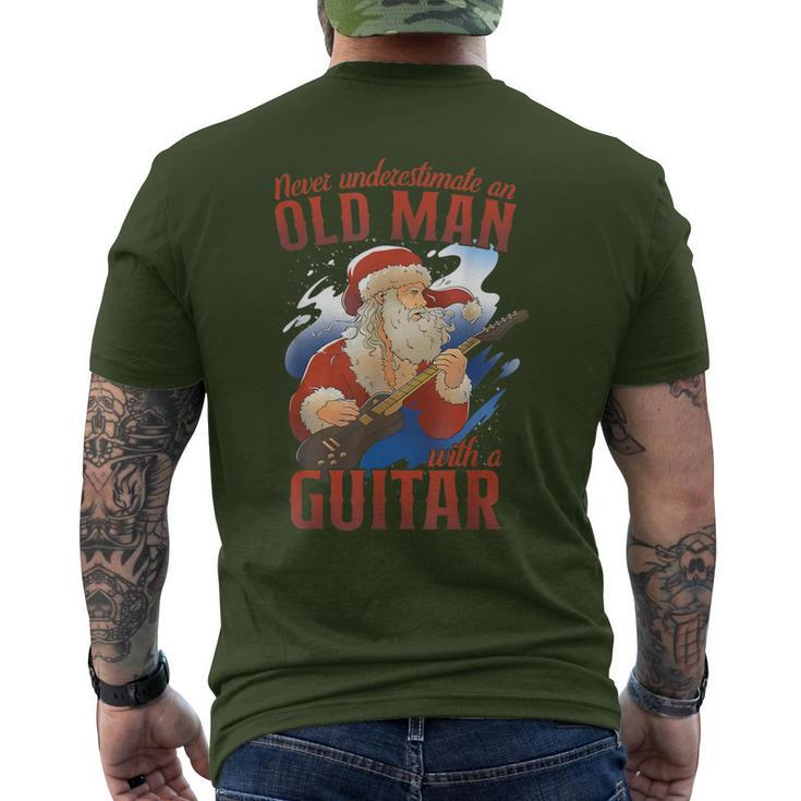 Never Underestimate An Old Man With A Guitar Santa Men's T-shirt Back Print