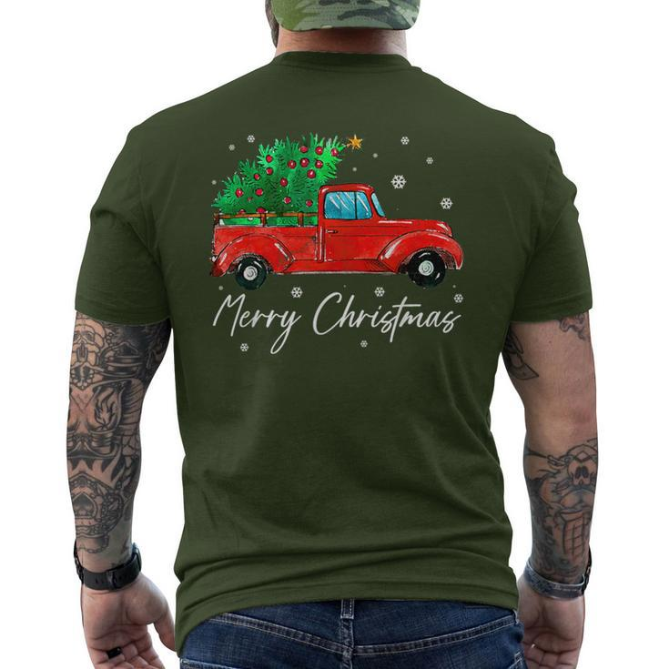 Vintage Wagon Christmas Tree On Car Xmas Vacation Men's T-shirt Back Print