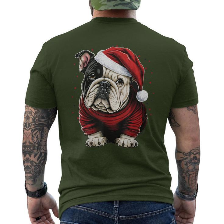 Xmas Bulldog Santa On Christmas Bulldog Men's T-shirt Back Print