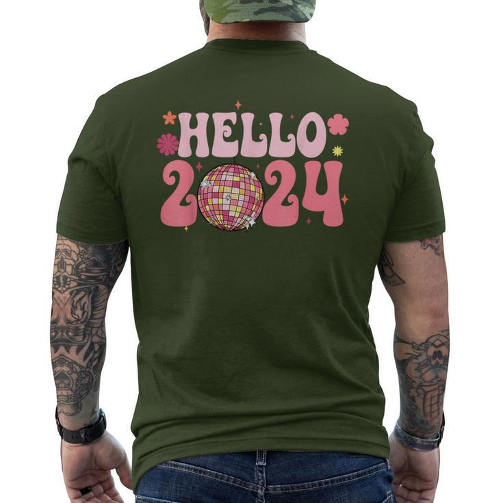 Year End Party Merry Christmas Happy New Year Hello 2024 Men's T-shirt Back Print