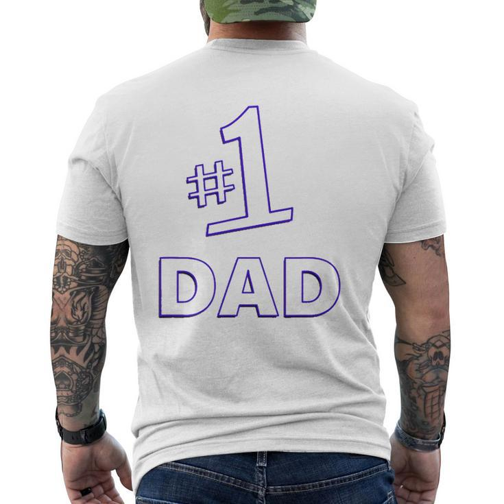 1 Dad Father's Day Daddy Mens Back Print T-shirt