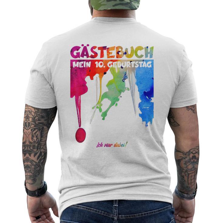 10 Jahre Guestlist 10Th Geburtstag Guest Book T-Shirt mit Rückendruck