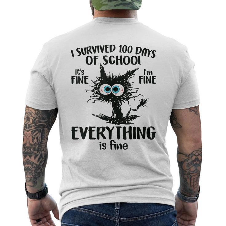 100 Days Of School It's Fine I'm Fine Everthing Is Fine Men's T-shirt Back Print