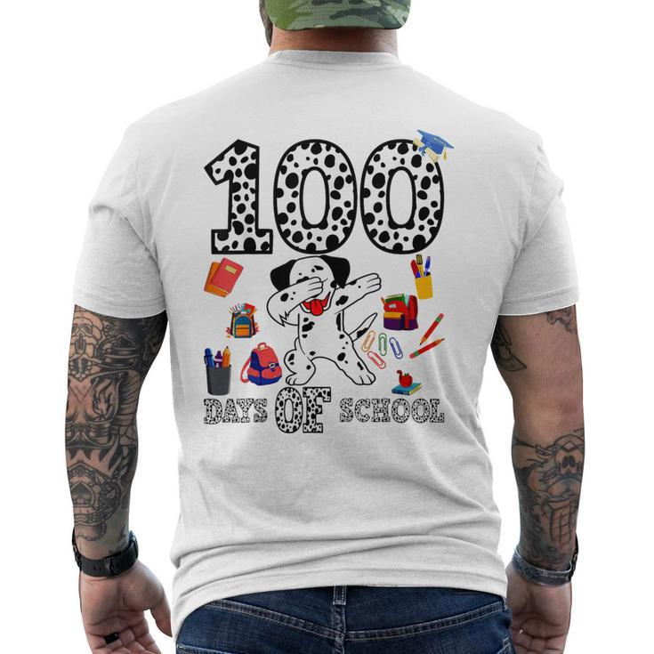 100 Days Smarter Of School Dabbing Dalmatian Dog Teachers Men's T-shirt Back Print