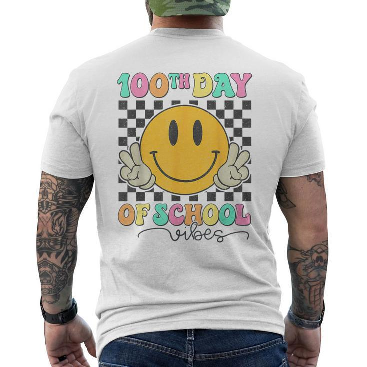 100Th Day Of School Vibes Cute Smile Face 100 Days Of School Men's T-shirt Back Print